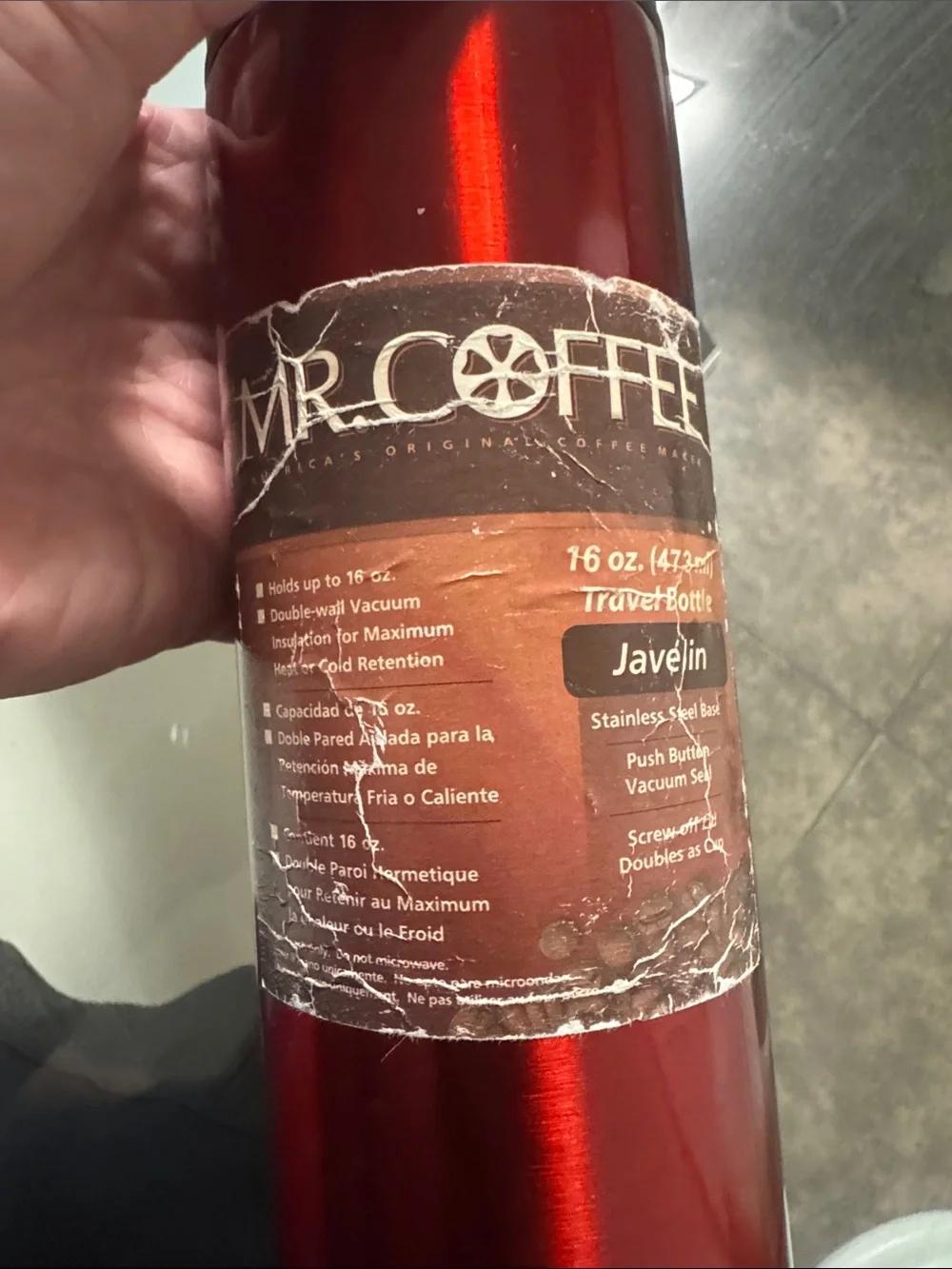 Red Stainless Steel Travel Thermos